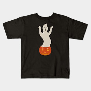 Ghost with Pumpkin Blow Mold Kids T-Shirt